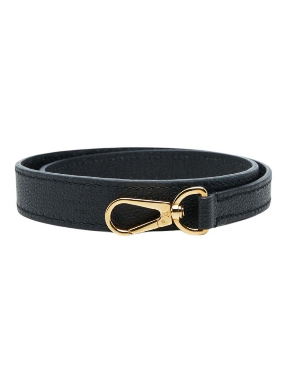 Louis Vuitton Shoulder Strap Black Leather